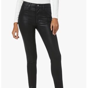 JOE'S JEANS THE CHARLIE HIGH RISE SKINNY ANKLE COATED BLACK SZ 26